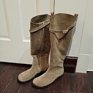 Women's Tall Suede Barefoot Riding Boots - Tan